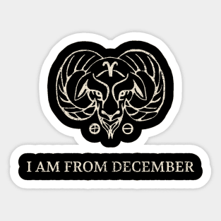 Born in December – Capricorn Zodiac Design Sticker
